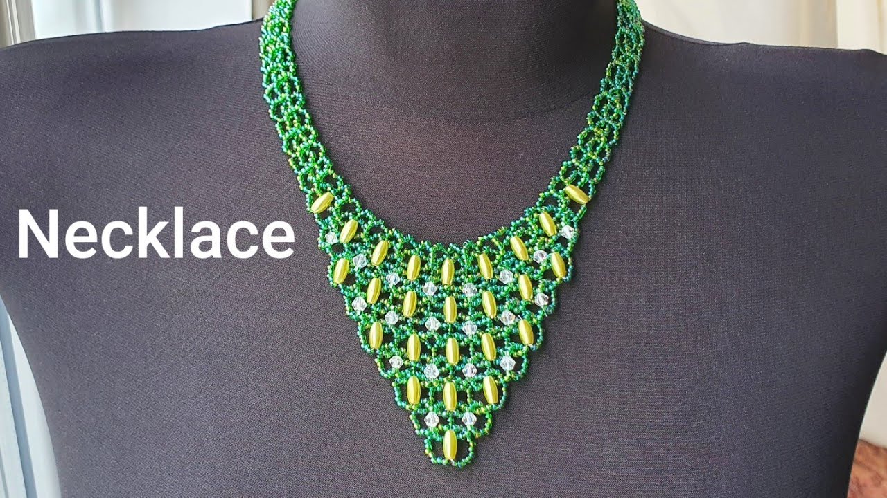 Beaded necklace/Necklace corner/Perl necklace/Diy necklace/Tutorial/Колье из бисера/Колье уголок
