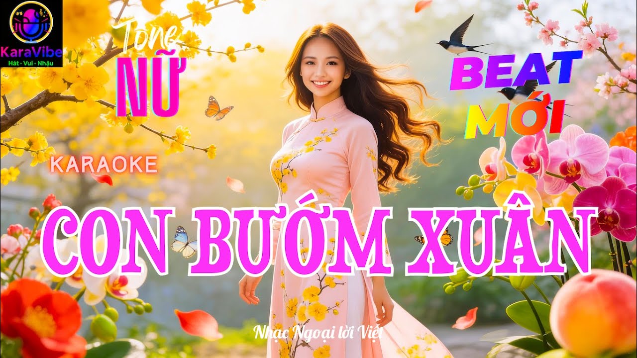 CON BƯỚM XUÂN Karaoke ❤️ Tone Nữ ❤️ BÀI QUEN BEAT MỚI ❤️ Dễ Hát