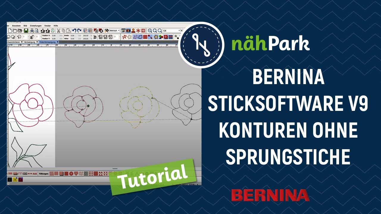 BERNINA Sticksoftware V9 - Linien und Konturen ohne Sprungstiche digitalisieren