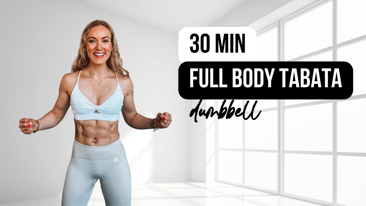 💪 30 Min Full Body Tabata Workout With Dumbbells at Home | Low Impact