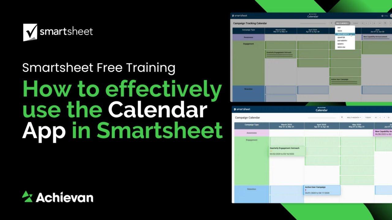 Smartsheet Free Training: How to effectively use the Calendar App in Smartsheet