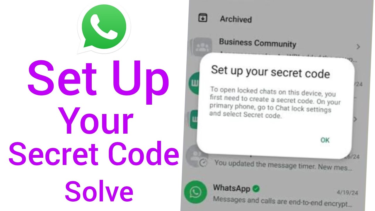 Set up your secret code whatsapp problem solve / set up your secret code whatsapp kaise hataye