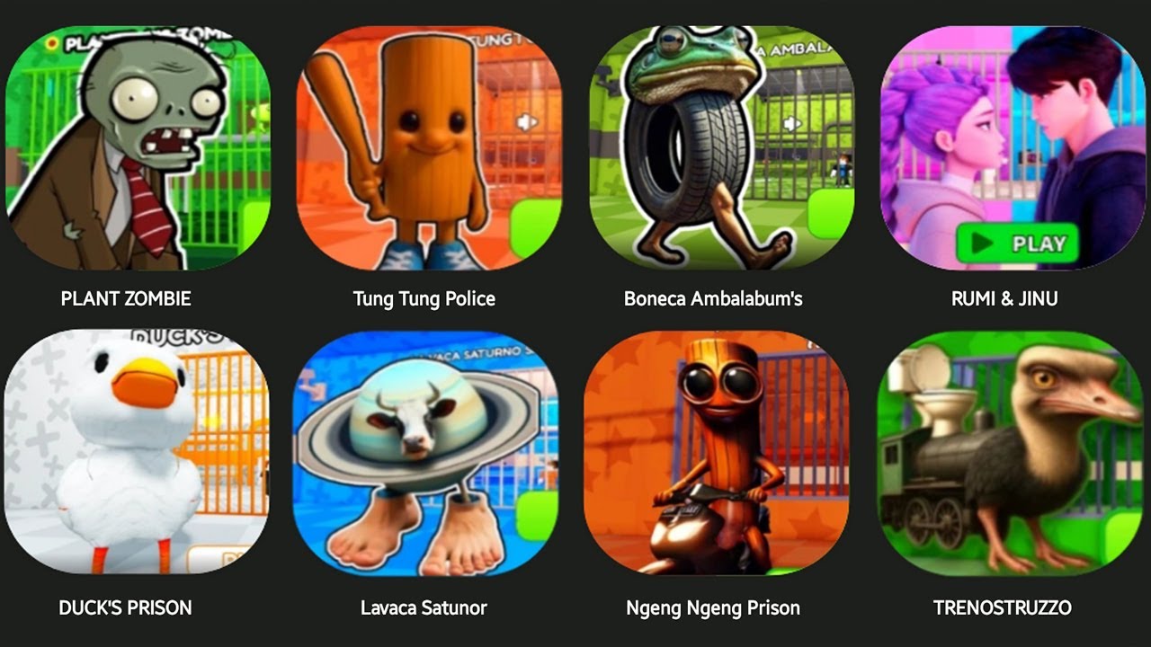 RUMI & JINU PRISON,TUNG TUNG POLICE,BONECA AMBALABUM,DUCK'S PRISON RUN,NGENG NGENG ,PLANT ZOMBIE...