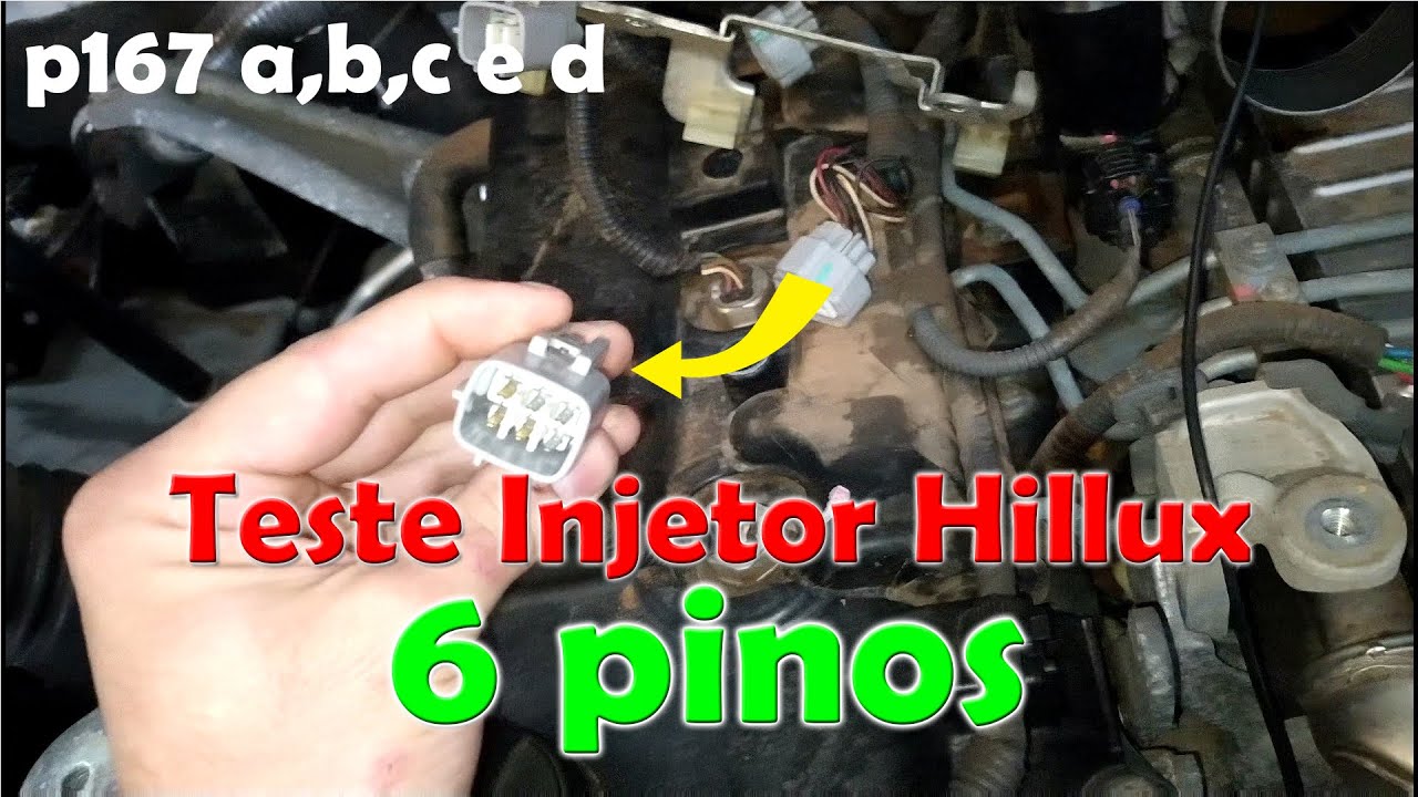 p167a p167b p167c p167d Hillux - Como testar bico injetor Hillux 3.0 6 pinos (chicotinho)