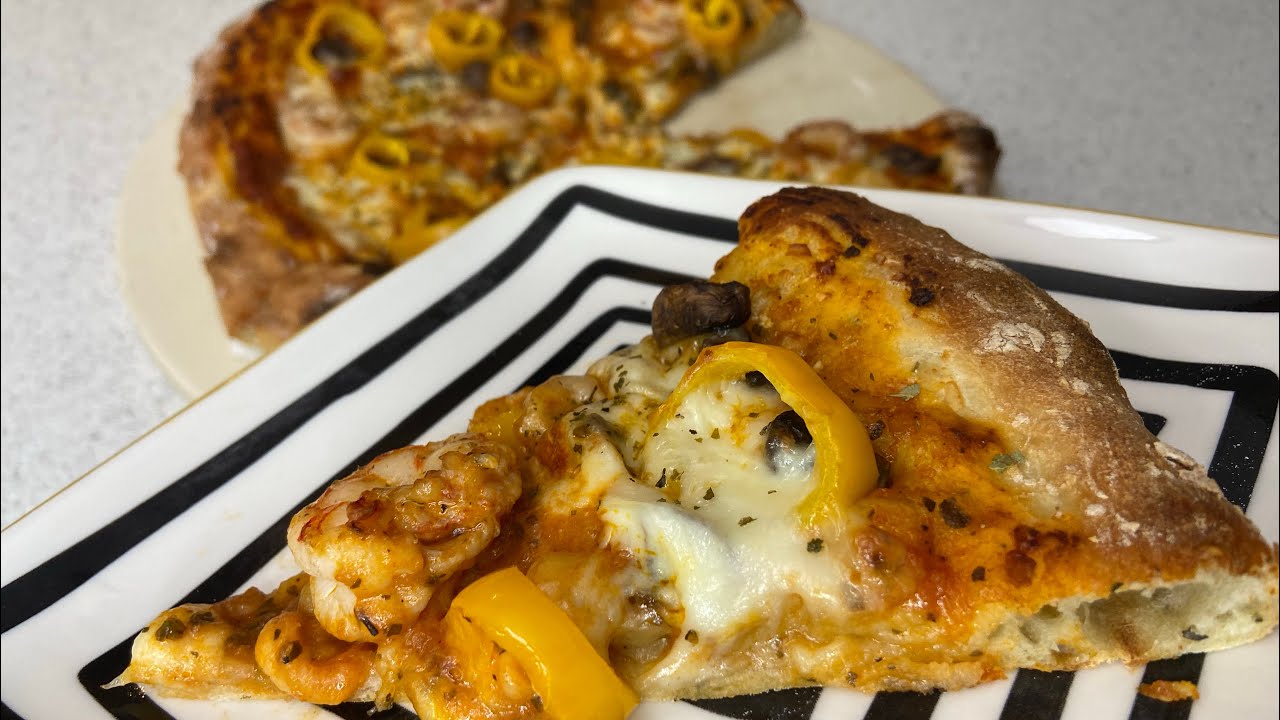 Pizza aux Crevettes بيتزا بطريقة مبسطة 🍕🍕