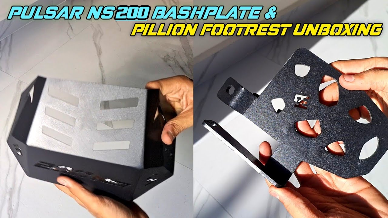 Pulsar NS 200 Bashplate/Pillion Footrest Unboxing | MEG Deals - @AMARKVLOGS