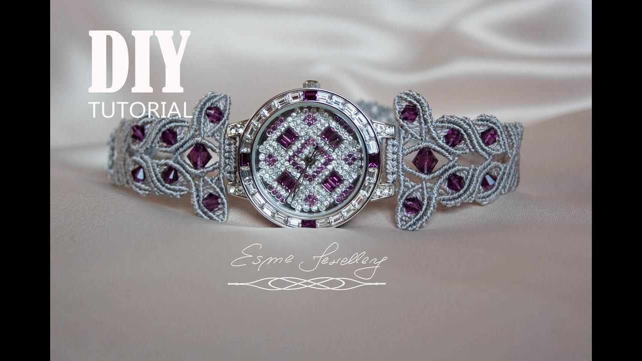Makramowa bransoletka do zegarka tutorial / Macrame bracelet for watch tutorial DIY