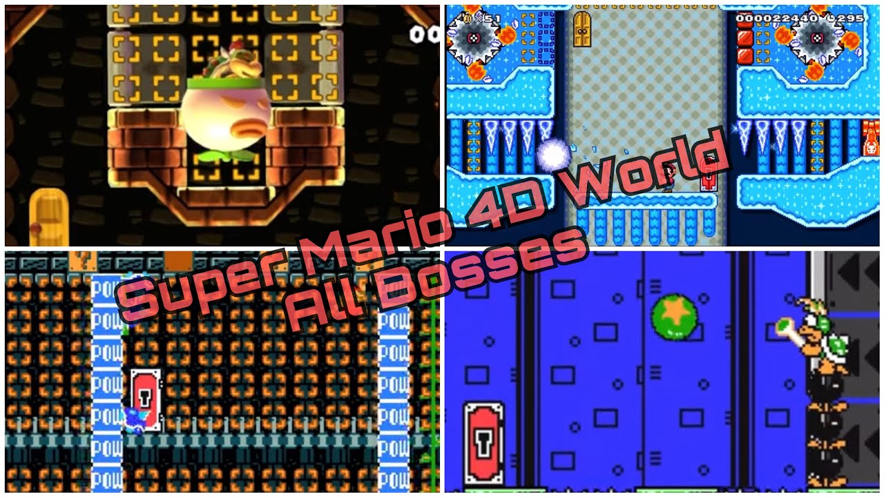 Super Mario 4D World: All Bosses (ID: H2Q-3K7-CRG)