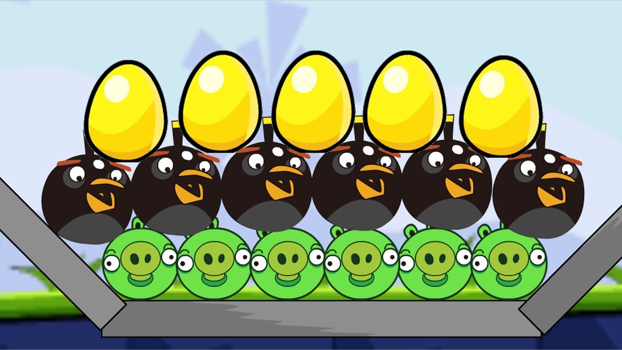 Angry Birds Bomb 1 - BOMBER BLAST OUT ALL PIGGIES AND SAVE THE GOLD EGG!