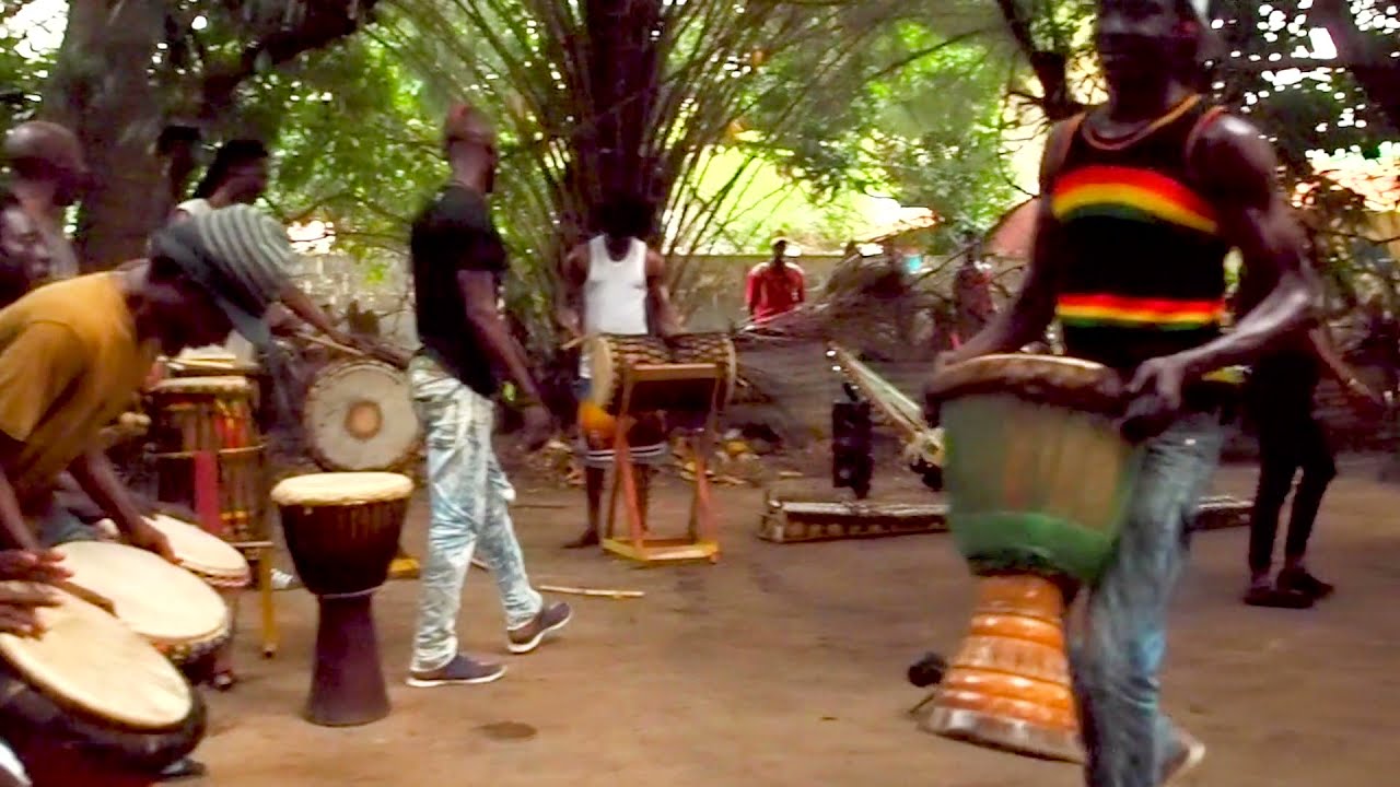 Percussion and AfroDance Senegal Casamance in the village of Abéné