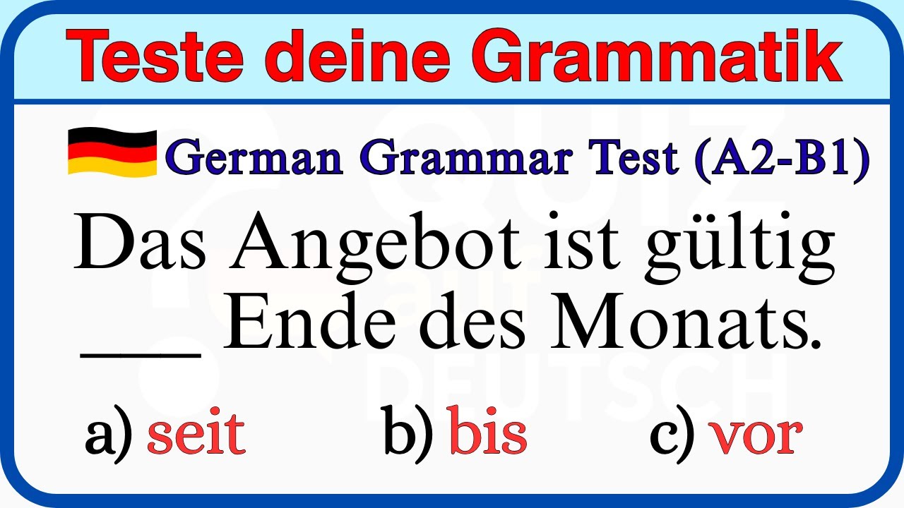 Deutsch Grammatik Test (A2–B1) | Viele scheitern an diesen Präpositionen