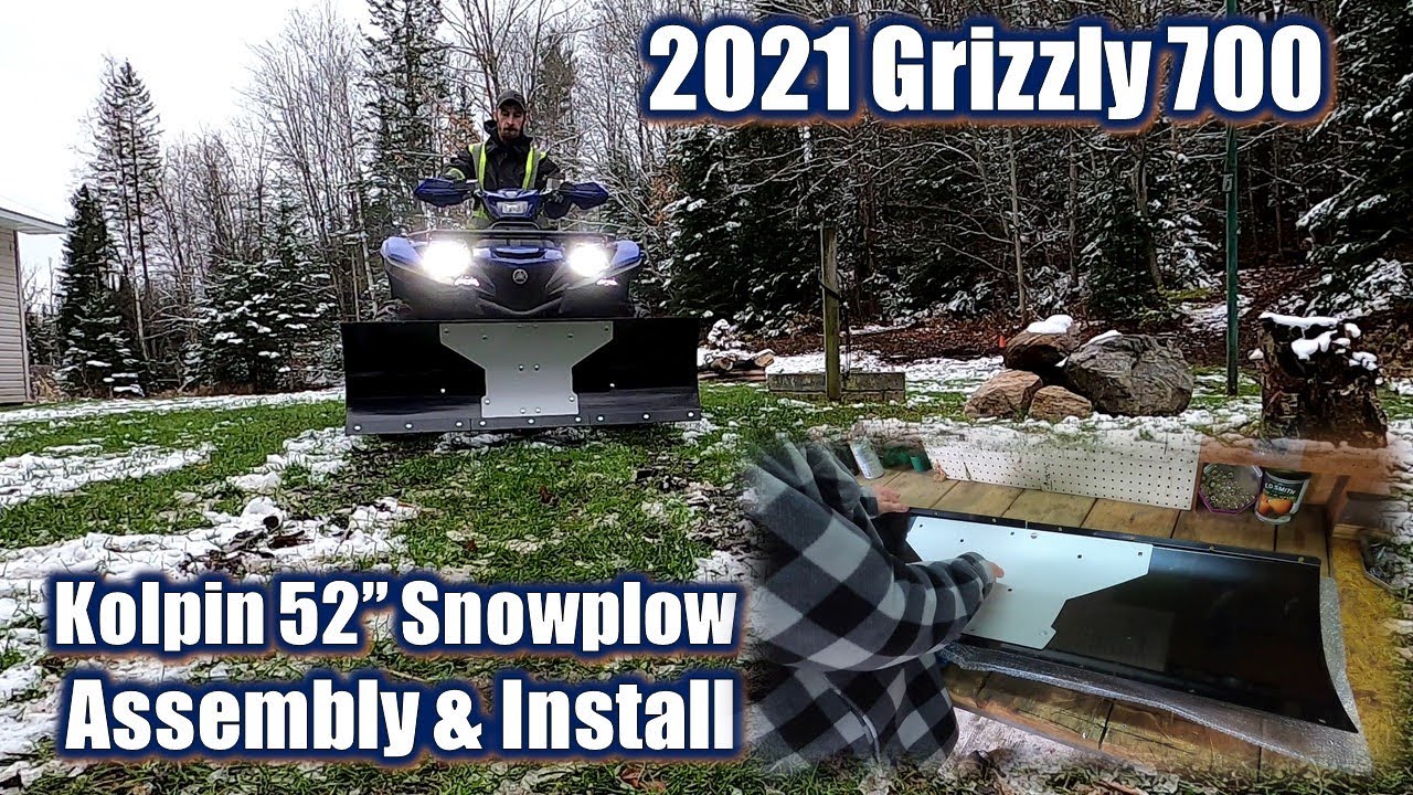 Установка и сборка снегоуборочного отвала на Yamaha Grizzly 700 2021 года.