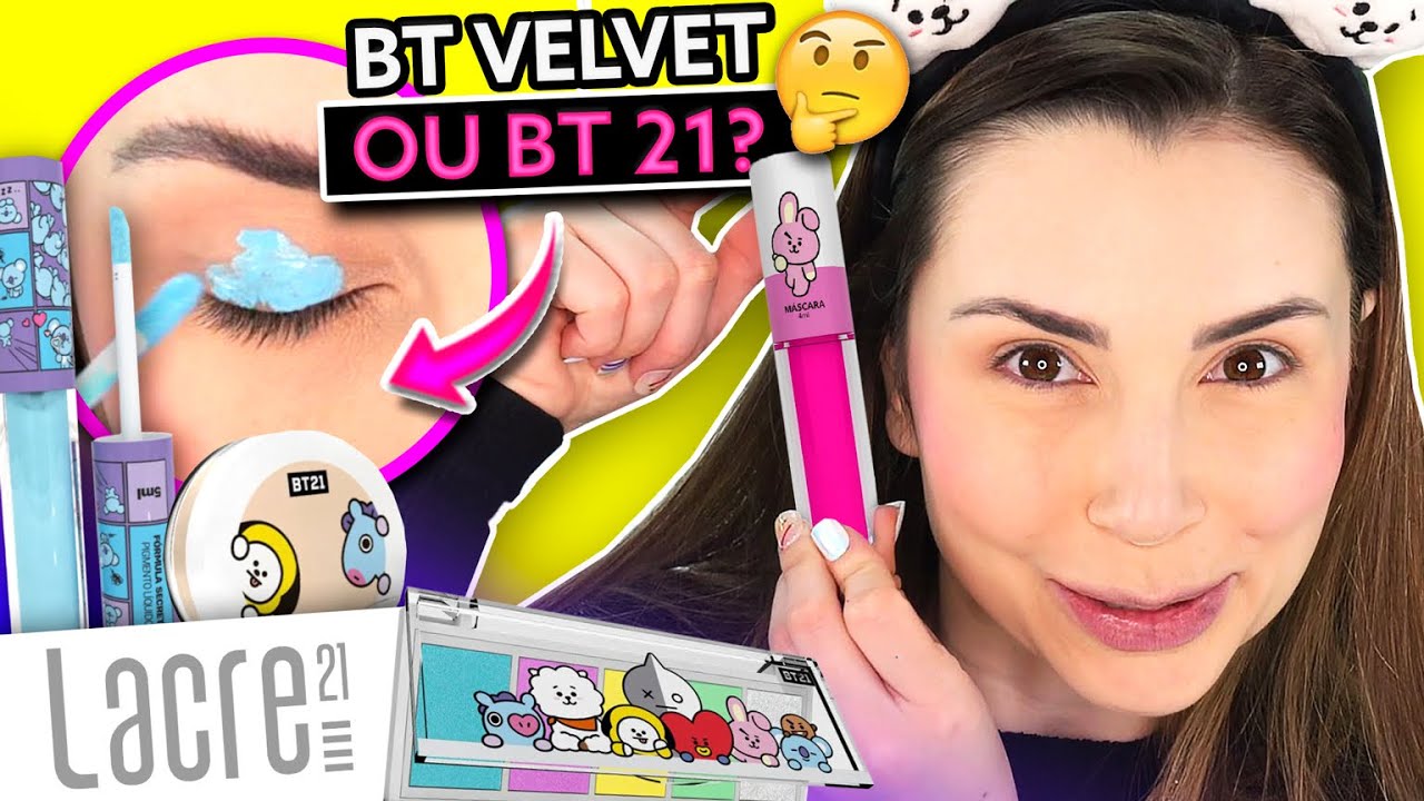 MAKE BTS - TESTEI A NOVA COLEÇÃO DA LACRE21 COM BT21