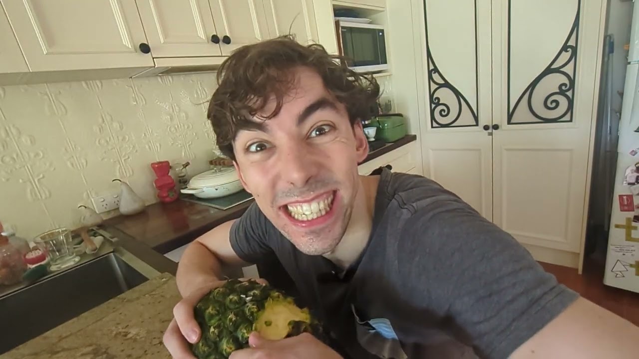Eating a pineapple with only my teeth