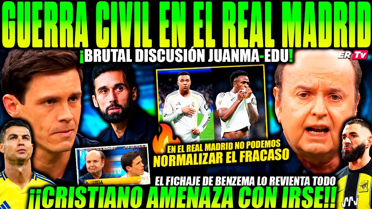 💥BRUTAL ENGANCHÓN de EDU AGUIRRE y JUANMA por LA DELICADA SITUACIÓN del REAL MADRID - CR7 AL LÍMITE