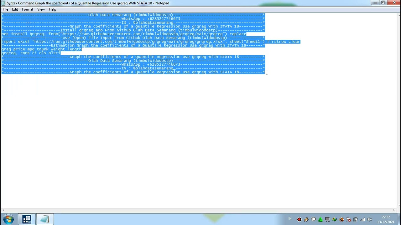 Graph the coefficients of a Quantile Regression Use grqreg With STATA 18