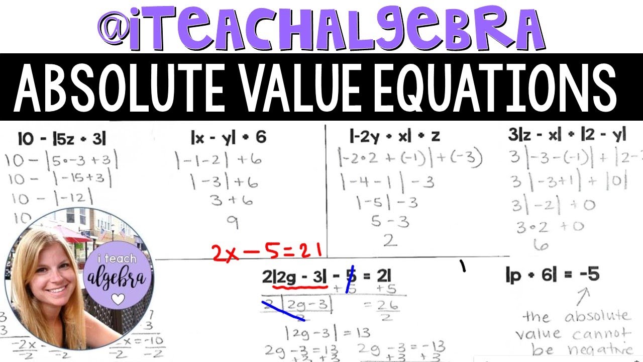 Algebra 1 - Absolute Value Expressions and Equations