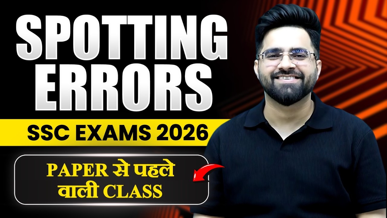 Spotting Errors | Trending Questions | English For SSC CGL, CHSL, CPO, STENO, CDS | Tarun Grover