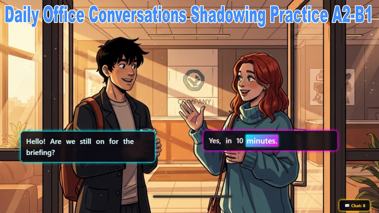 Speak English at Work: Daily Office Conversations Shadowing Practice A2-B1