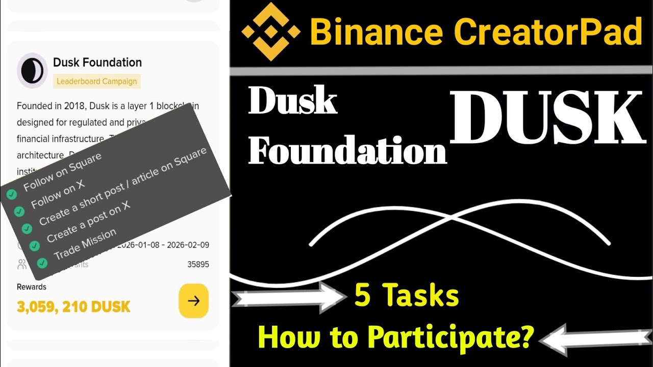 Dusk Foundation (DUSK) Creatorpad in Binance Square | How to Participate?