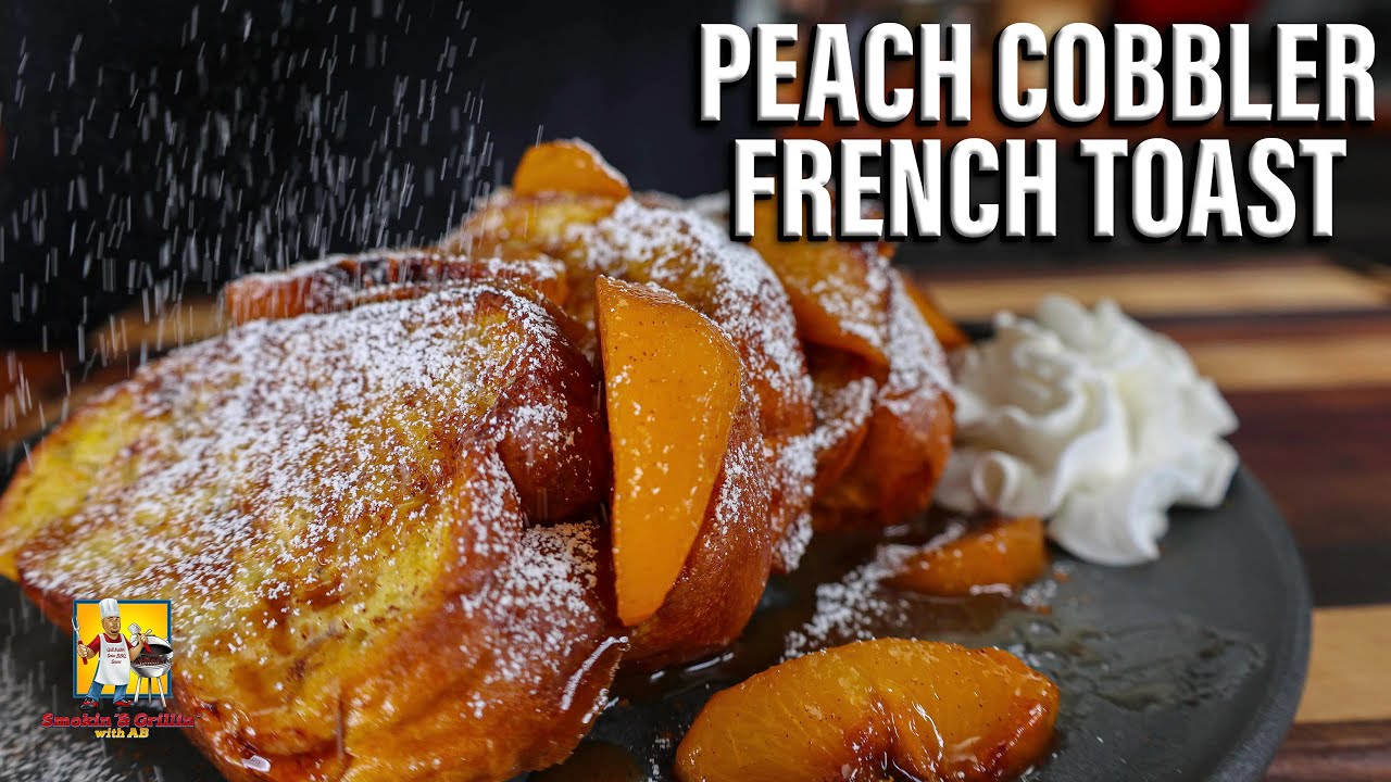 This Peach Cobbler French Toast is the BEST breakfast you'll ever eat!