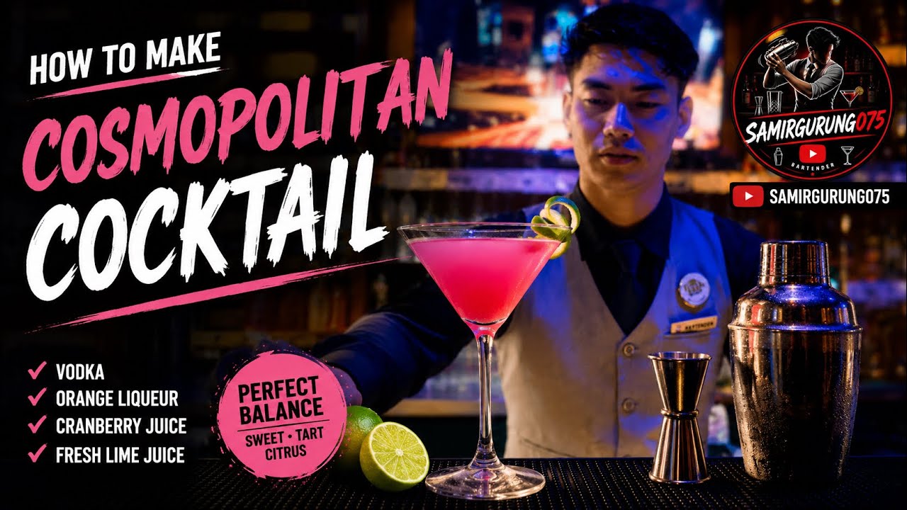 The Cosmopolitan is classic cocktail made with vodka,orange liqueur,cranberry juice and lime juice 