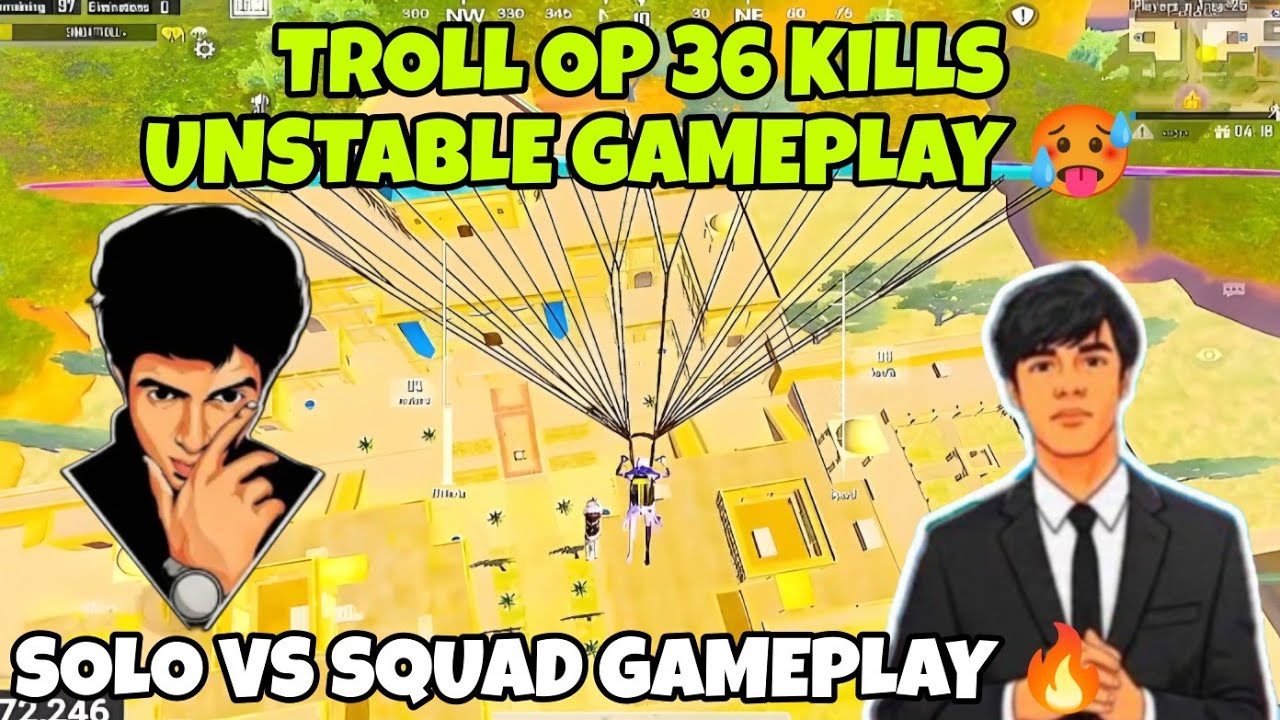 TROLL OP 36 KILLS SOLO VS SQUAD GAMEPLAY 🔥 | TROLL OP #trollop #madan