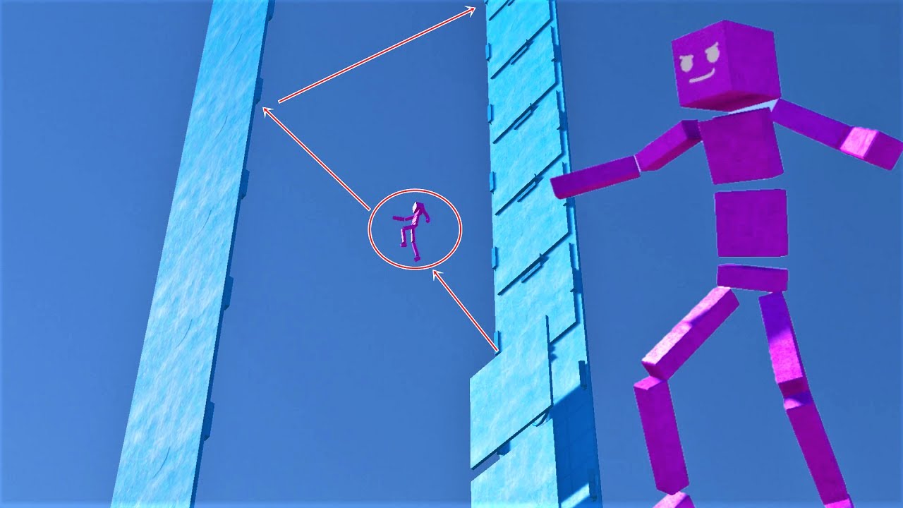 Ragdoll climbing on a wall jump | Fun with Ragdolls The Game #63