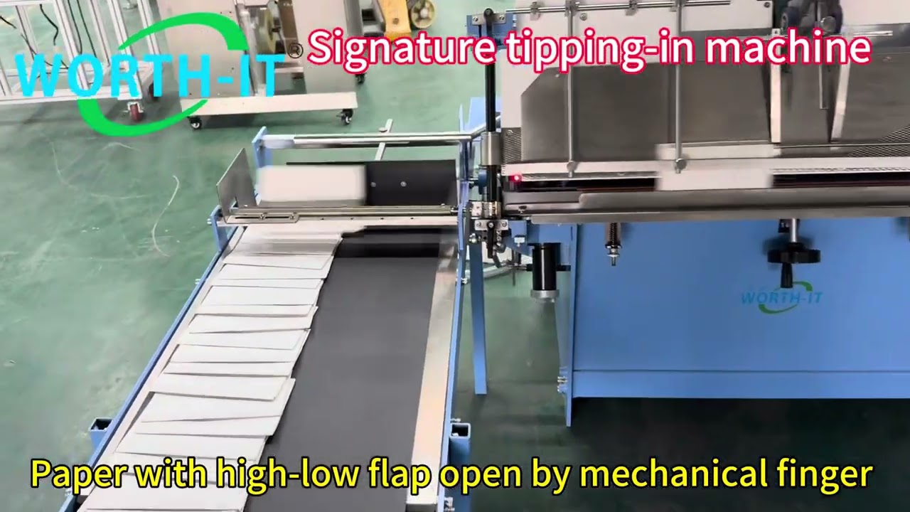 Signature tipping-in machine with two method by suction or mechanical opening #signature #past
