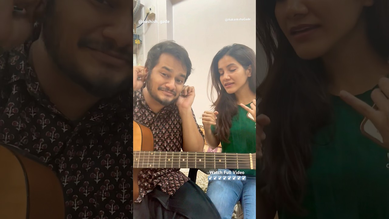 Singing Wrong Lyrics of Punjabi Song | Bro - Sis Comedy Jamming #aashishgade #aakankshagade