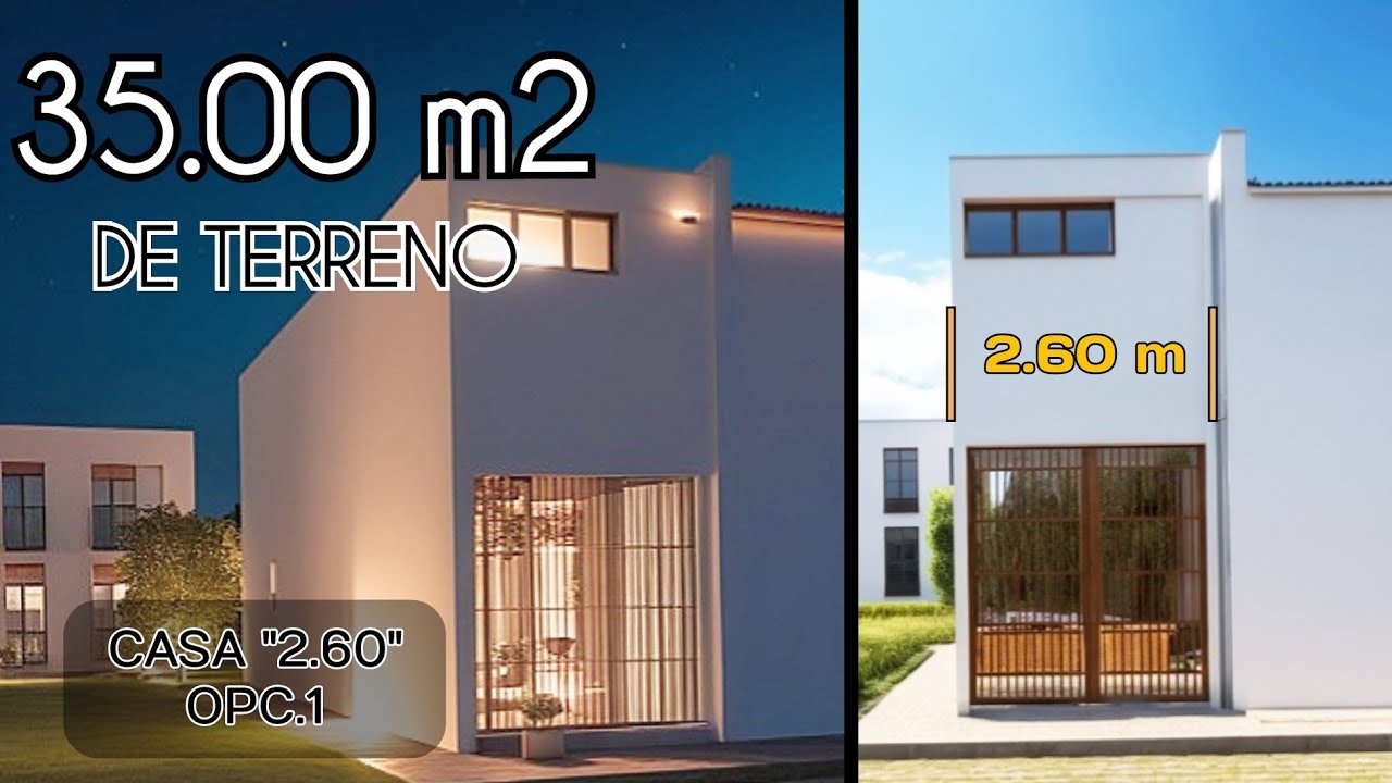 Cómo distribuir CASA en PEQUEÑO Terreno de 2.60m X 13.60m. Opcion1.LOFT #casapequena #departamentos
