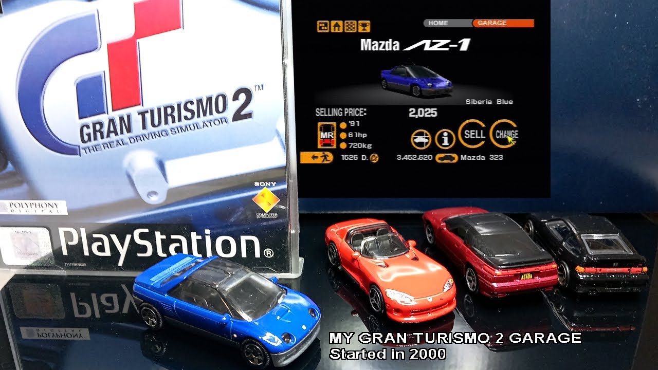 Gran Turismo 2 garage, started it in year 2000 | retrogaming | car collection