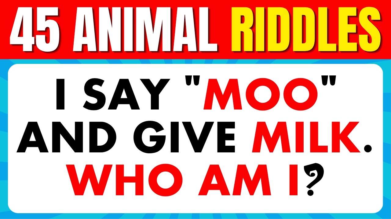 Guess the Animal Riddle in 10 Seconds! 🐾 | 45 Animal Riddles Quiz for Kids
