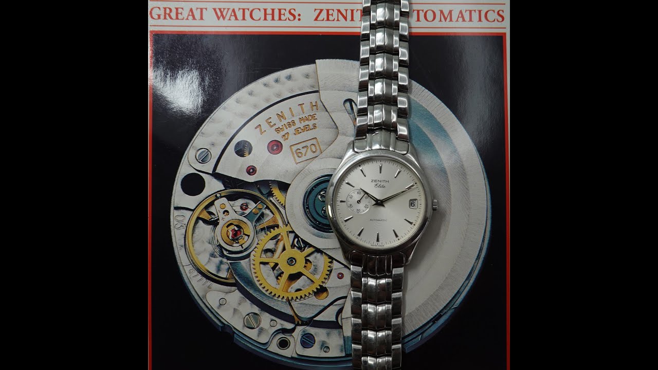 c1997 Zenith Elite men's vintage watch on the optional bracelet.  Model reference 90/01 0040 680.