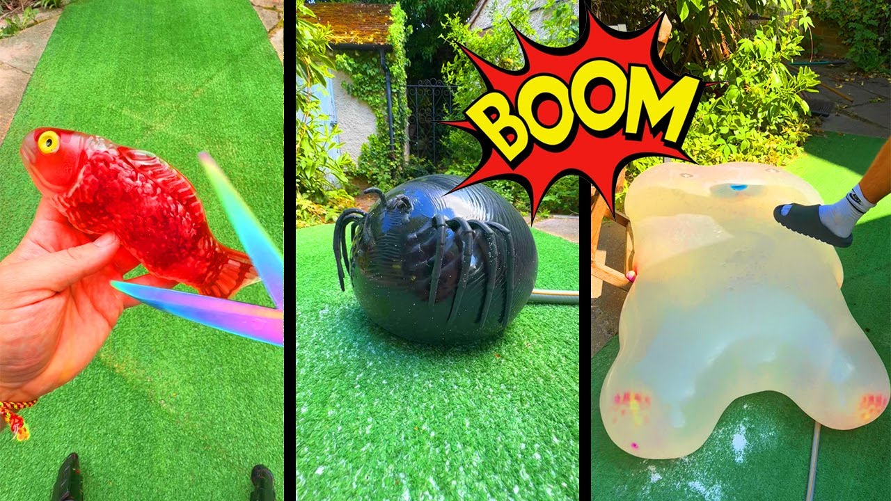 Inflating Stretchy Toys with Water Until They Burst!