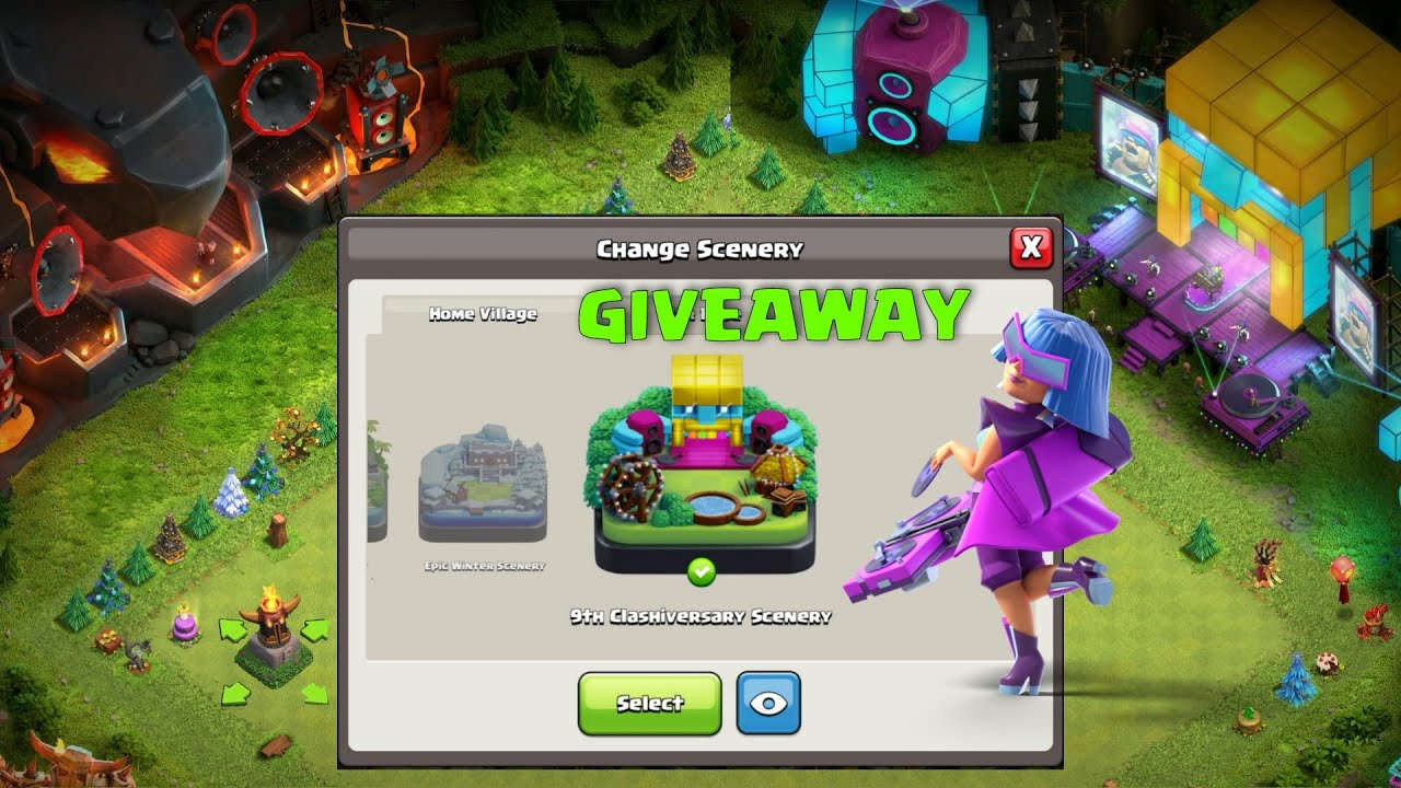 I Got New EPIC Scenery ( 9th Clashiversary ) in Clash of Clans - Coc