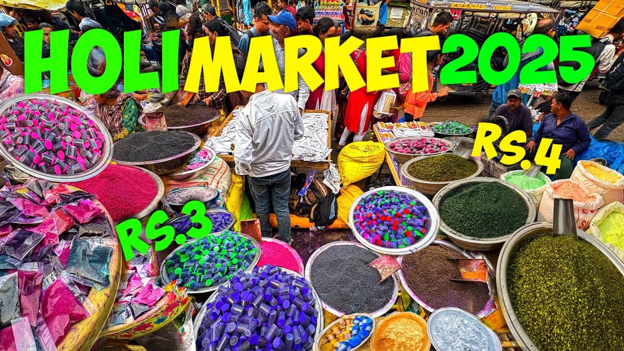 Cheapest Holi Market 2025 🔥Exploring Gulal, Pichkari ₹4Rs | Holi Stash | Sadar Bazar Holi Market