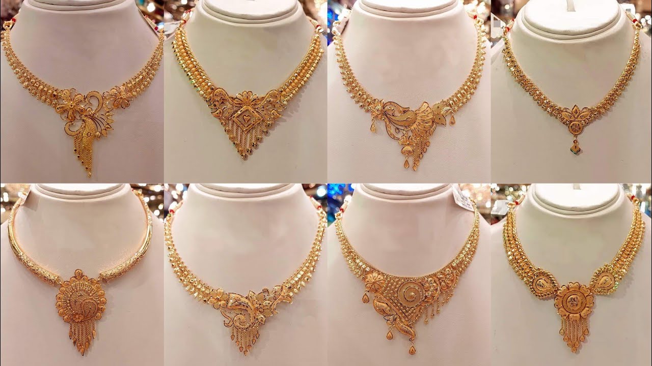 Latest 22k Gold Necklace Design With Price And Weight//Gold jewellery design@Sanchita's simple life