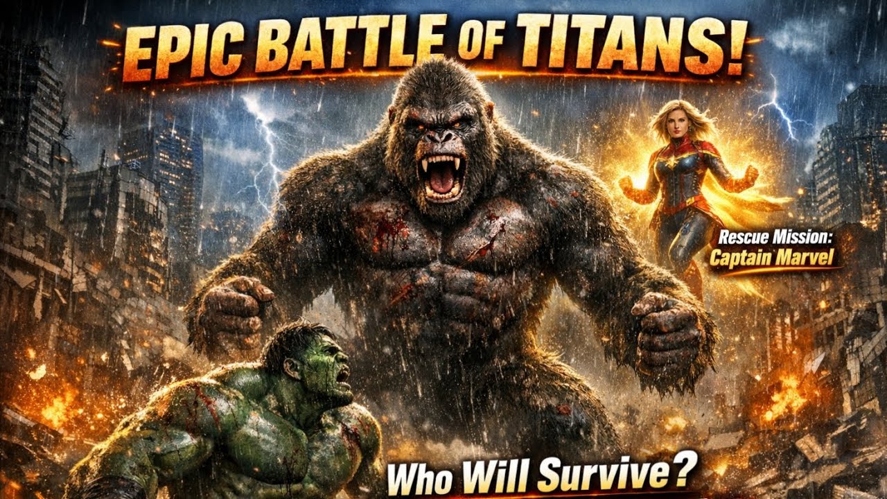 KONG vs EVIL HULK: Epic Battle to Save Captain Marvel!