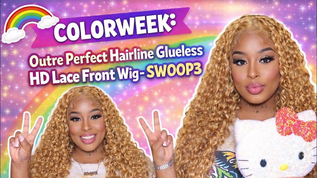 🌈COLORWEEK:Outre Perfect Hairline Glueless Synthetic HD Lace Front Wig - SWOOP3  (2024)