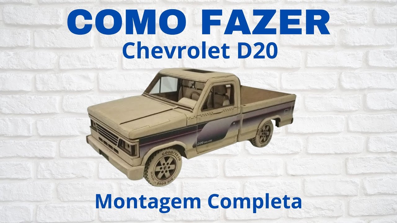 Como fazer montagem completa da miniatura camionete chevrolet D20 de madeira Truck wood