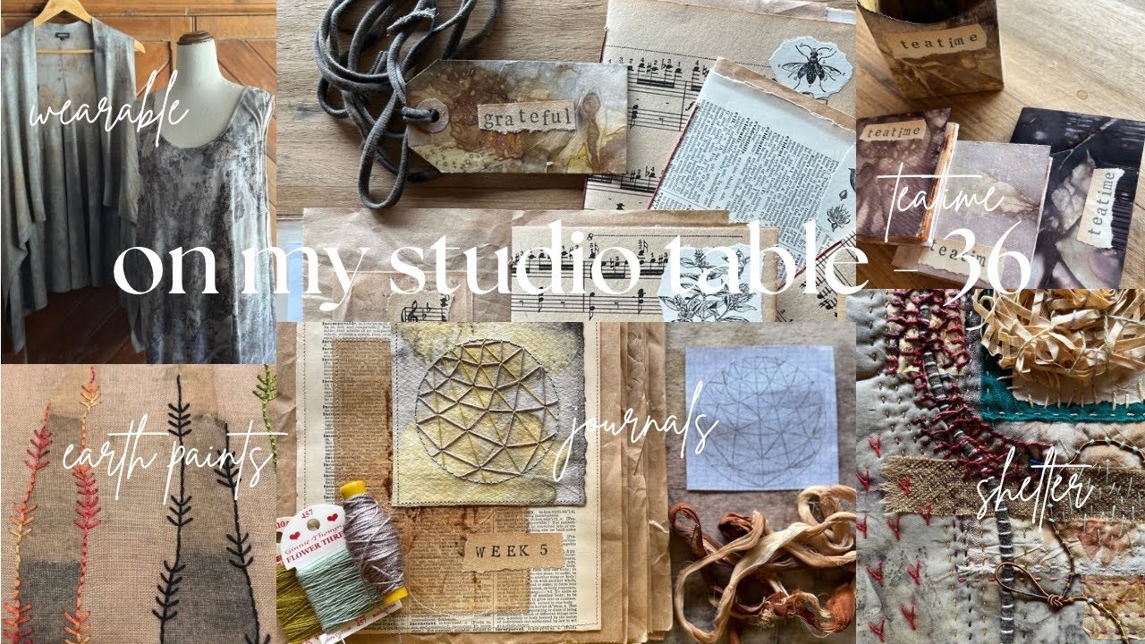 on my studio table - 36 (workshops, exhibition opportunity, journal updates, book box, wearables)