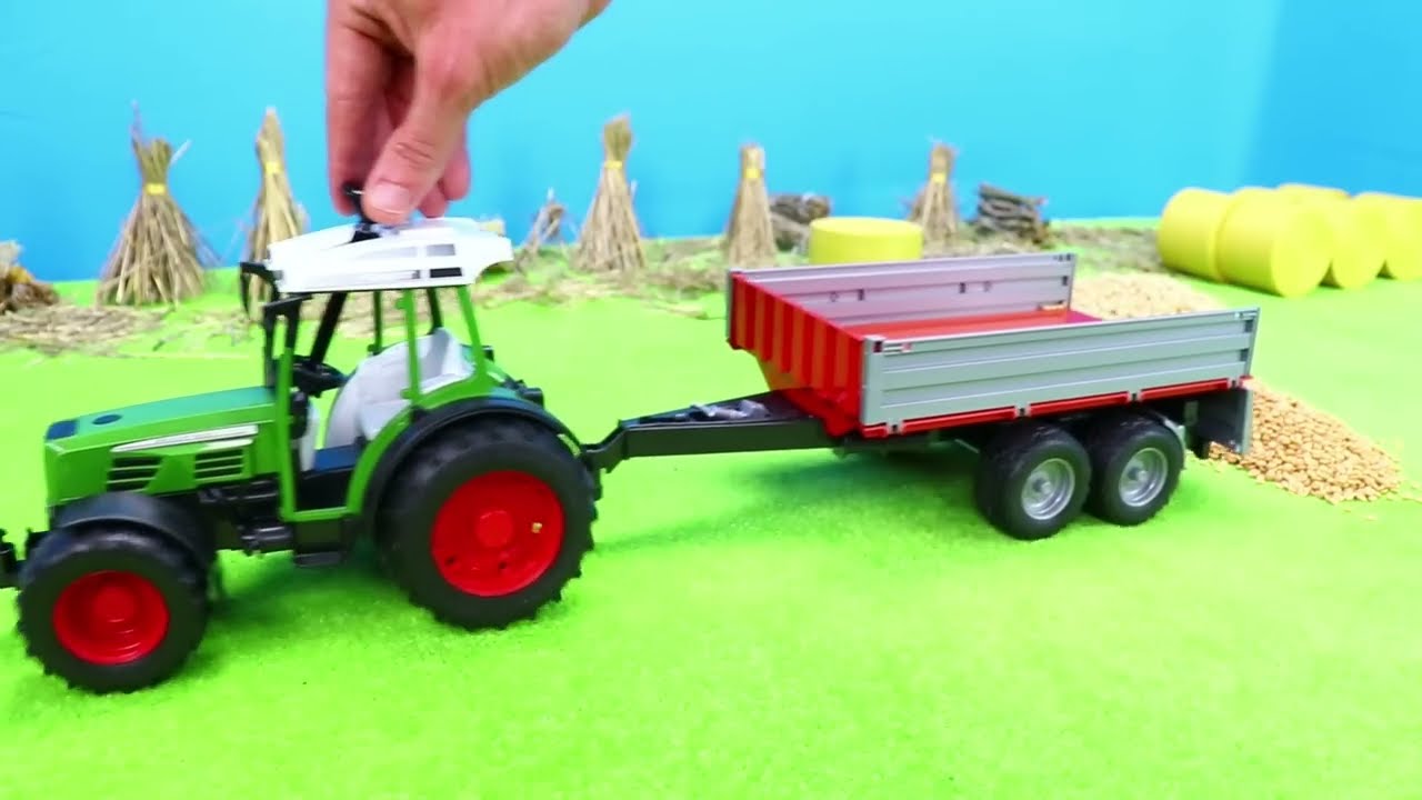 Bruder Tractor and Excavator at work | Playset Toys for Kids | Tractors in farming Action