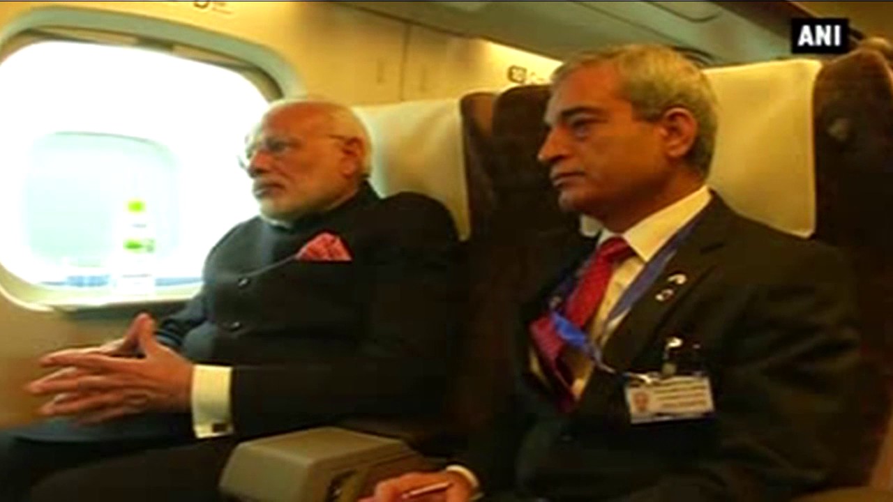 Modi,Abe ride on Japan's fame Shinkansen bullet train