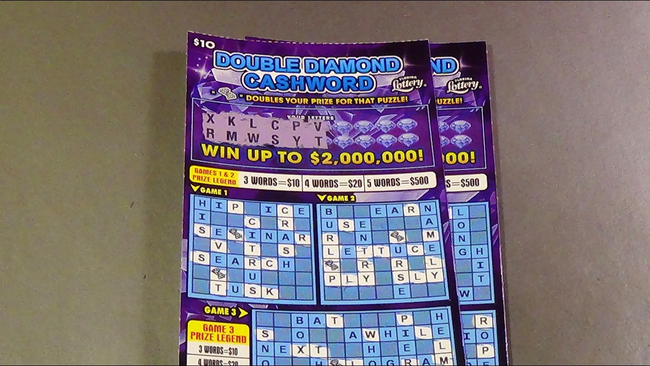 WORDS ON WED. 266: TWO $10 DOUBLE DIAMOND CASHWORD FL Lottery Scratch Tickets