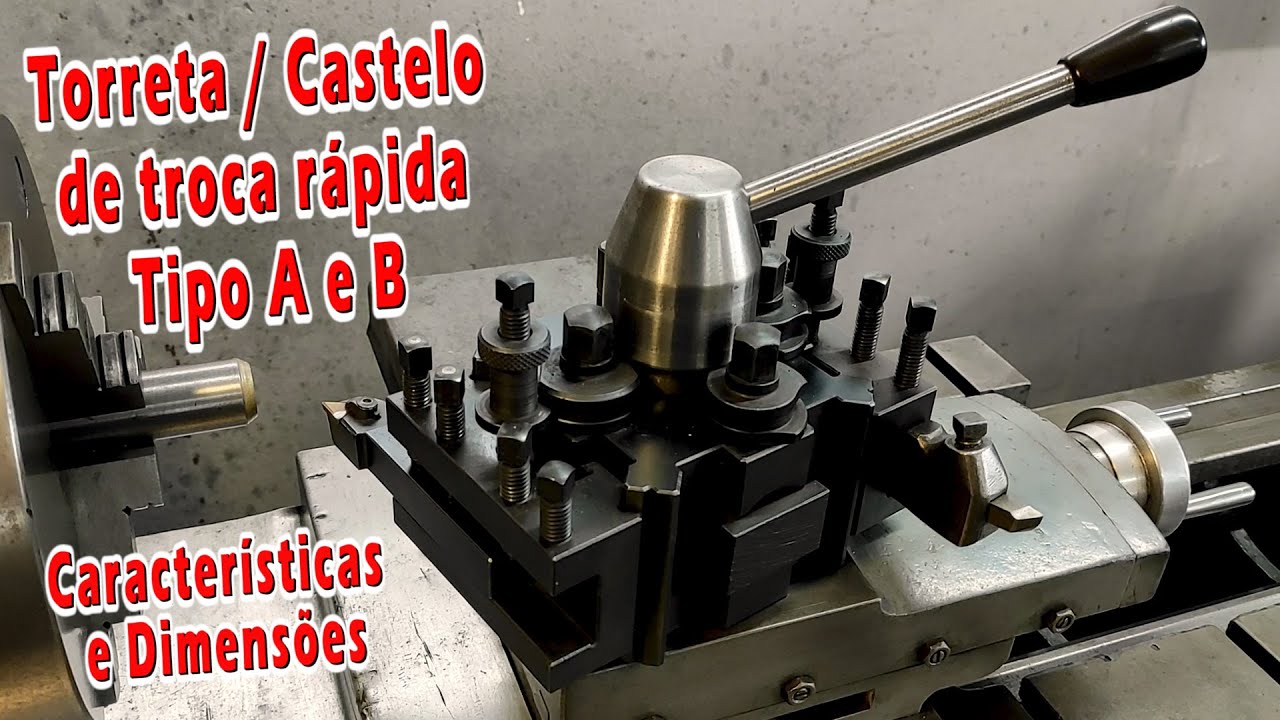 TORRETA / CASTELO de TROCA RÁPIDA para TORNO / CARACTERÍSTICAS e DIMENÇÕES / Quick Change Tool #96