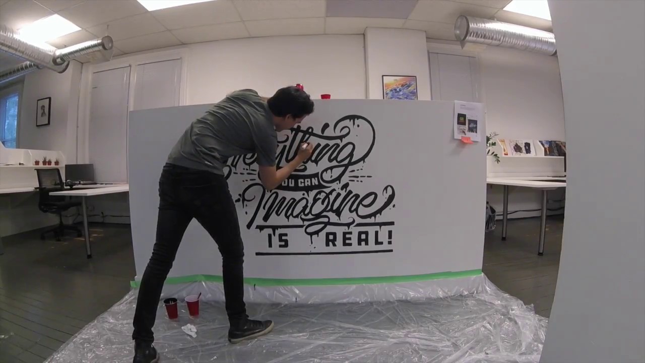 Hand Lettering Wall Mural by @jansarts