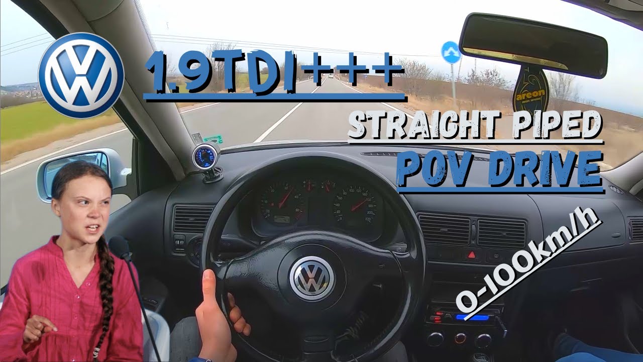 Straight Piped VW Golf 4 1.9tdi+++ (170hp) | POV Test Drive (60FPS)