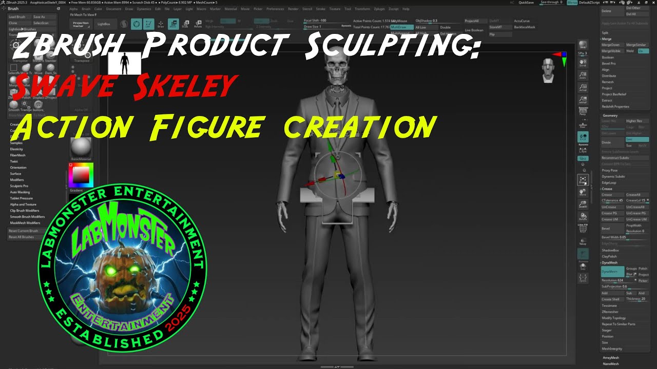 Zbrush Product Sculpting: Swave Skeley Action Figure creation