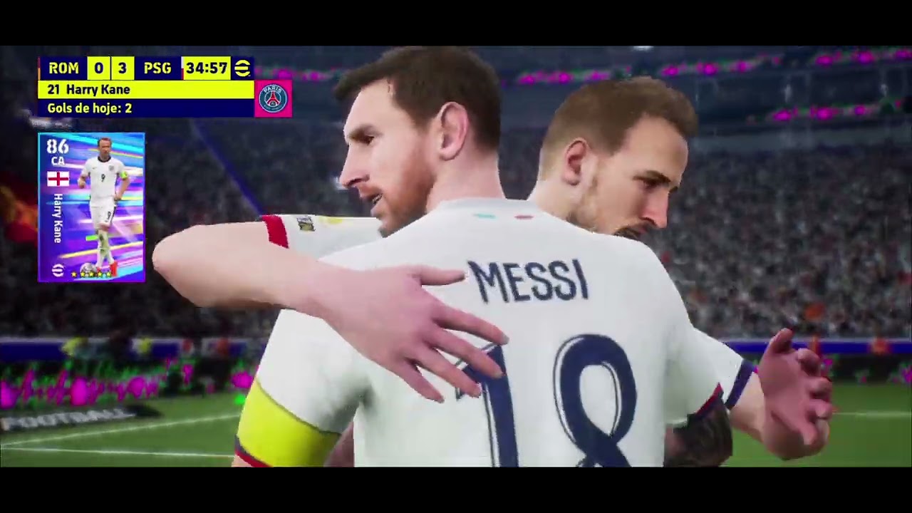 Gameplay _ eFootball Evento Turnê - PSG X Roma Jogo de Ida.